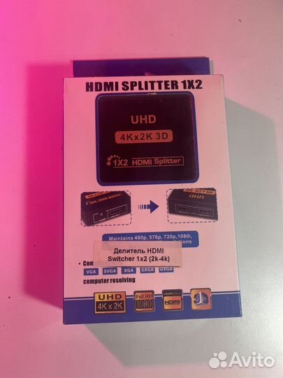 Hdmi разветвитель сплиттер 1х2 4k