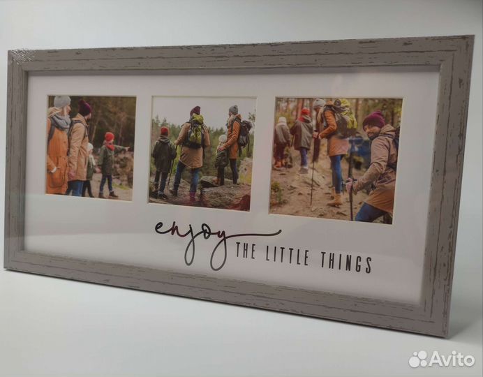 Фоторамка на 3 фото, 20х37,9 см