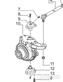 Шкворни 128881 Carraro 128880 Terex