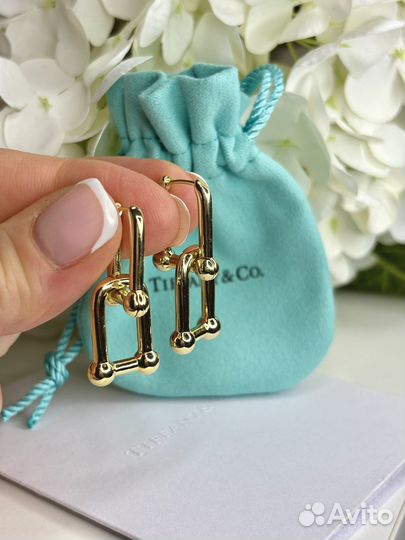 Серьги звенья в стиле Tiffany Hardwear