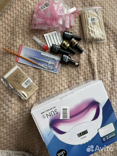 Лампа для ногтей набор