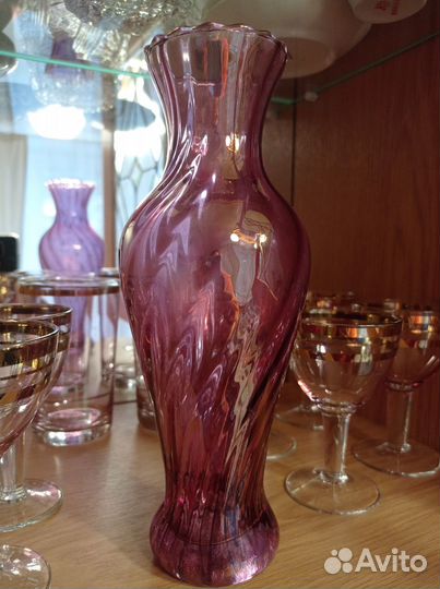 Советская посуда. Рюмки, стаканы, вазочка СССР