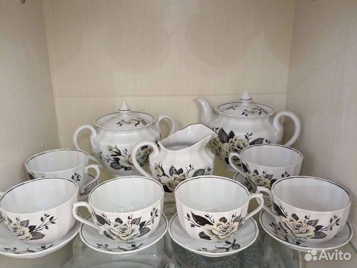 Чайный сервиз белая роза