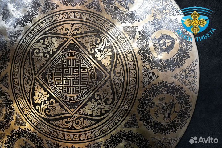 Непальский гонг - Благоприятные Символы - 40 см