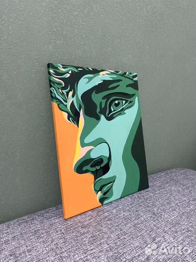 Картина на холсте Давид акрилом