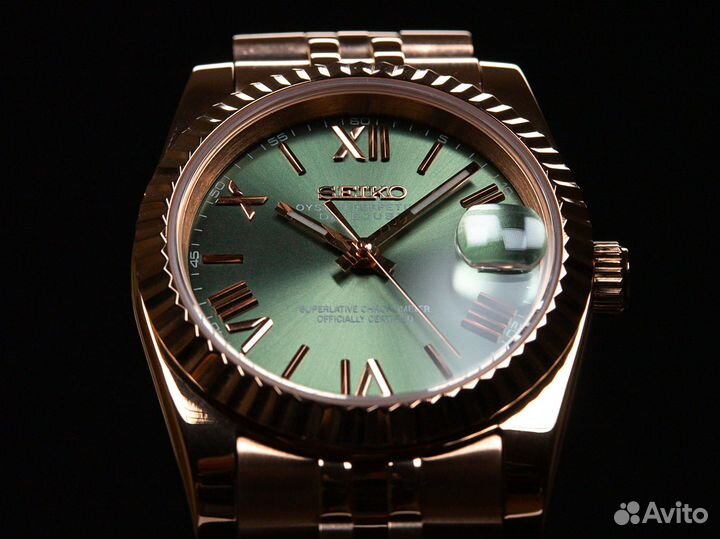 Часы Seiko Datejust 36mm Green-Rose Mod