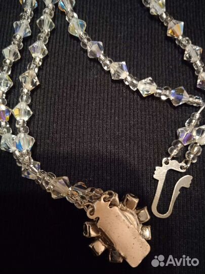 Бусы колье хрустальное стекло Чехия редкость