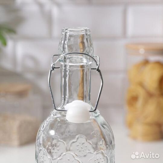 Бутыль стеклянная для масла и соуса с бугельным за
