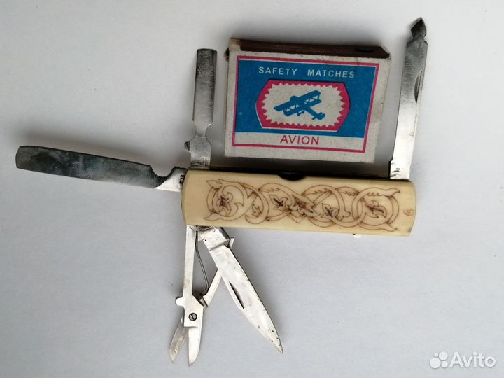 Нож мультитул СССР Павловский кость складной