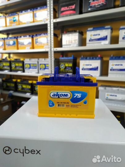 Аккумулятор 75Ah Akom 700A обратной полярности