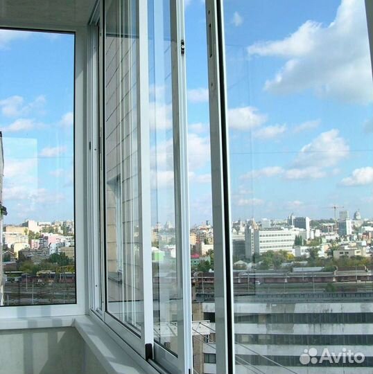 Алюминиевый балкон, окна пластик с отделкой