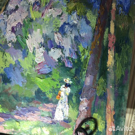 Картина винтаж пейзаж Слива цветёт, Соломатин И.В