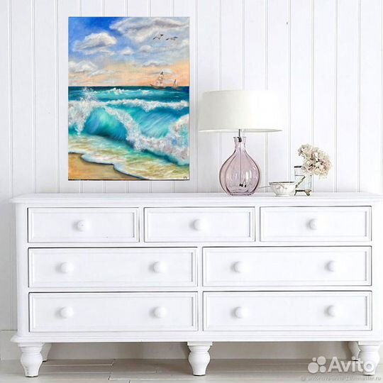 Картина маслом на холсте море