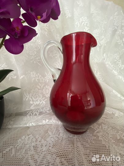 Кувшин цветное стекло СССР