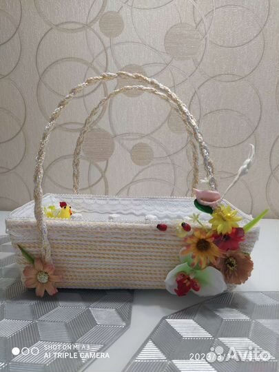 Корзинка ручной работы для Пасхальных яиц