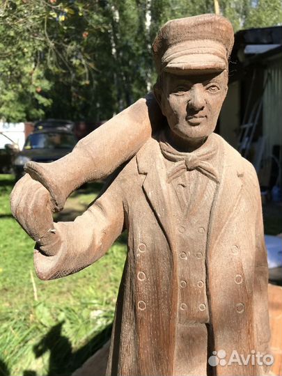 Винтажная Статуэтка английского шахтера из дерева