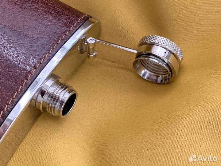 Фляжка Сталь/Кожа