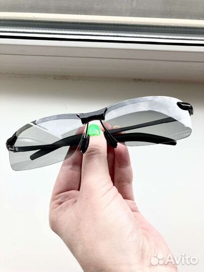 Металлические фотохромные солнечные очки черные