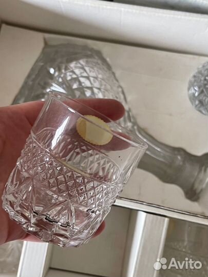 Графин хрустальный для напитков и 6 стаканов