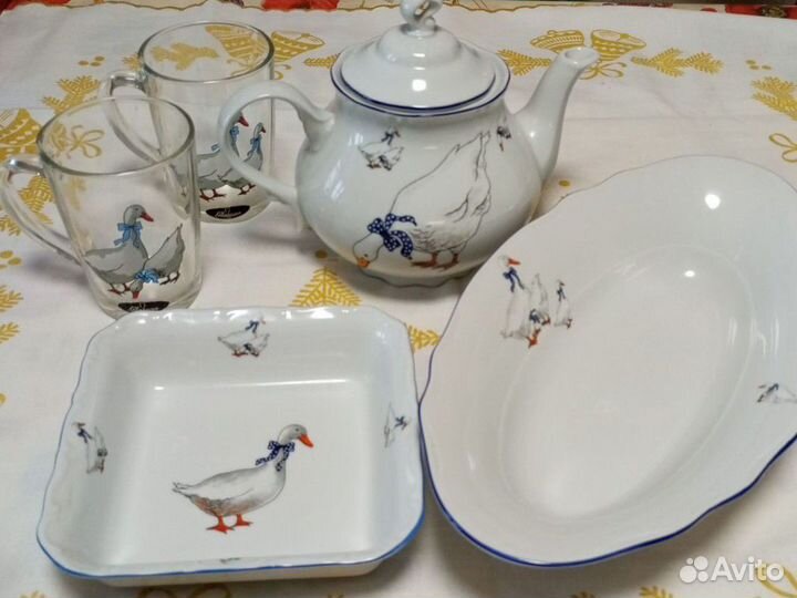 Набор посуды гуси Чехия