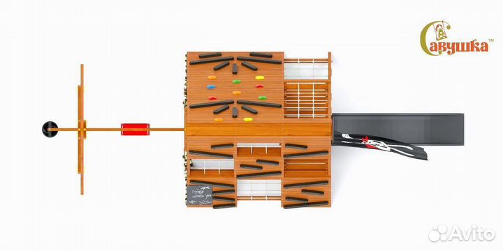 Детский спортивный комплекс с крышей для дачи