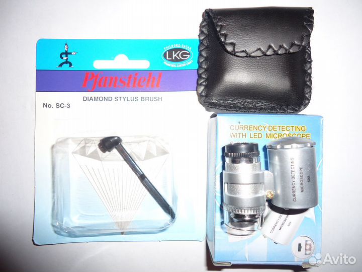 Наборы для винила: микроскоп+весы+щётки разные