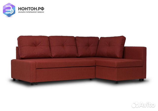 Диван угловой дельфин Поло терракотовый