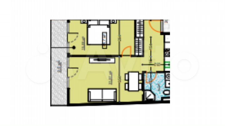 2-к. квартира, 62,7 м² (Грузия)