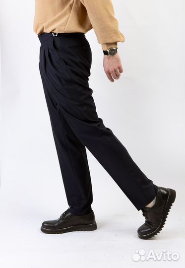 Брюки мужские на пуговицах (синие)