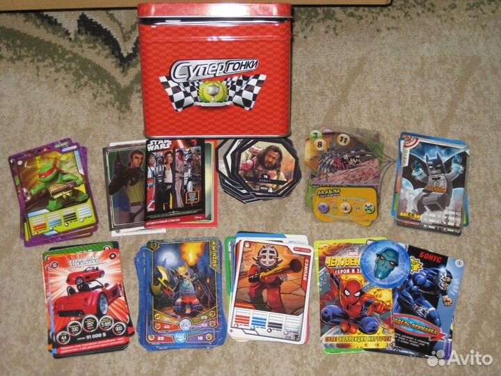 Коллекционные фишки и карточки разные+бокс