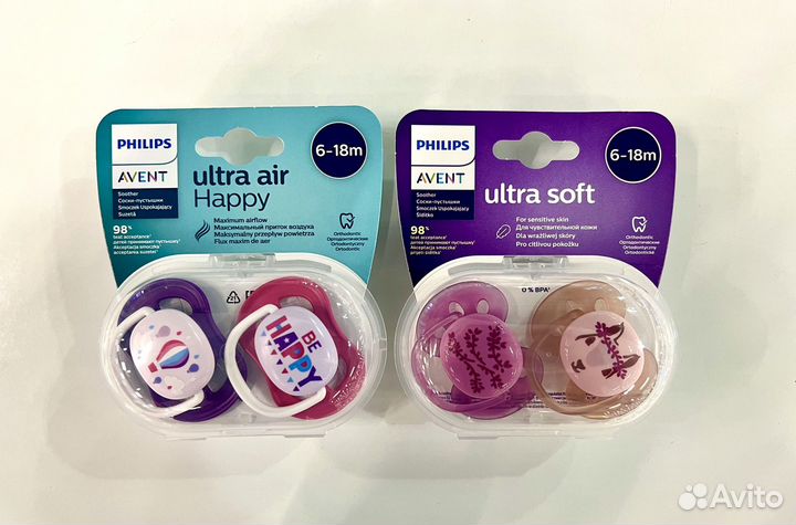 Пустышки Philips Avent 6-18 месяцев