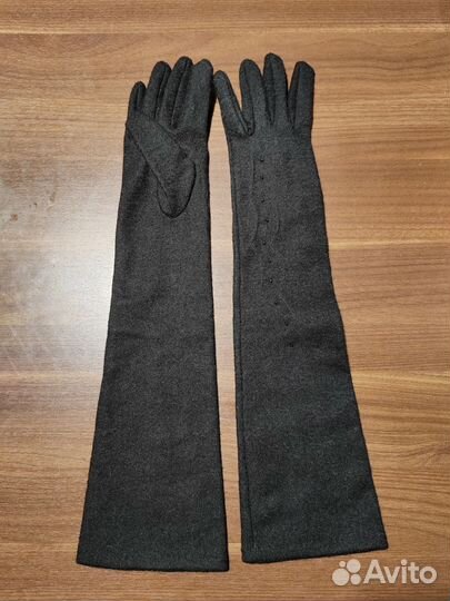 Перчатки высокие женские шерстяные