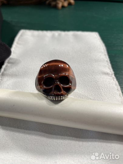 Серебряное кольцо череп david yurman