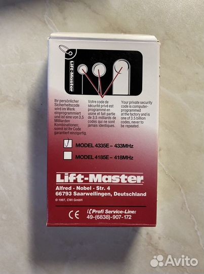 Пульт Liftmaster 4335Е для автоматических ворот