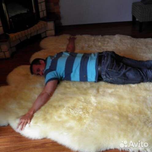 Плед ковёр коврик белый меховая овчина