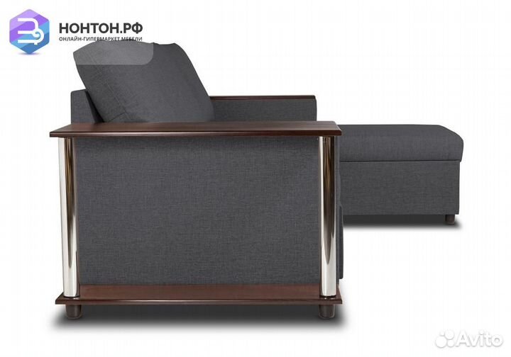 Диван угловой дельфин Форест тёмно-серый