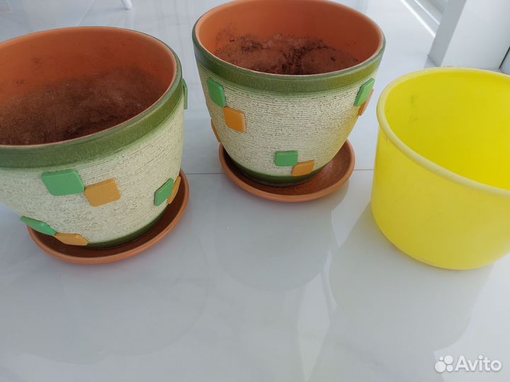 Горшки керамические для цветов б/у