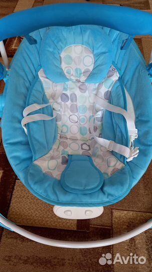 Детские качели с шезлонгом музыкой и вибрацией