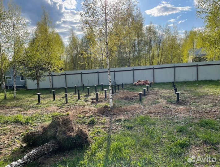 Монтаж винтового фундамента