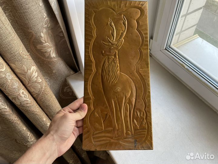 Олень чеканное панно СССР 1989 год