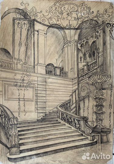 Графика интерьера, пейзажа