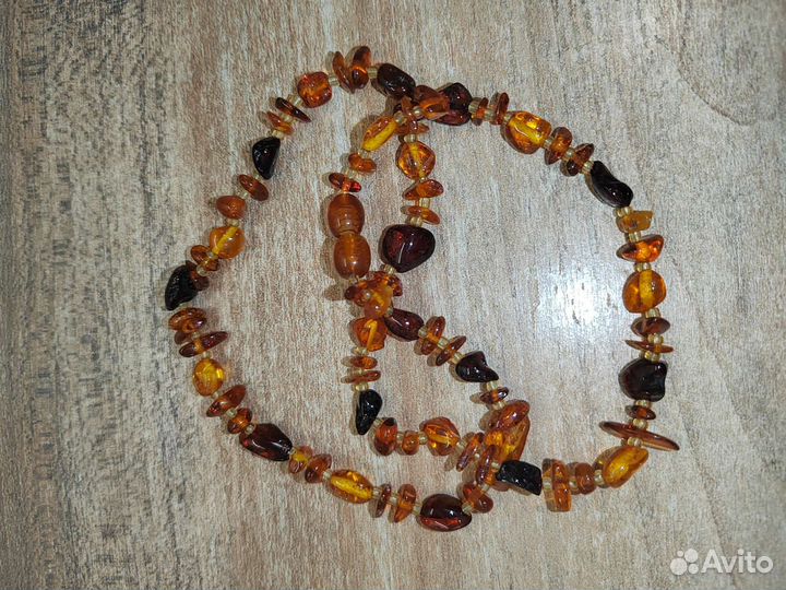 Янтарные бусы обработанные лечебные