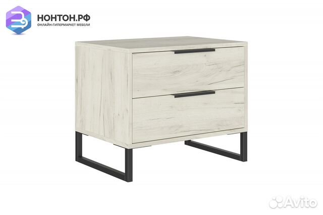 Тумба прикроватная Лофт дуб крафт белый