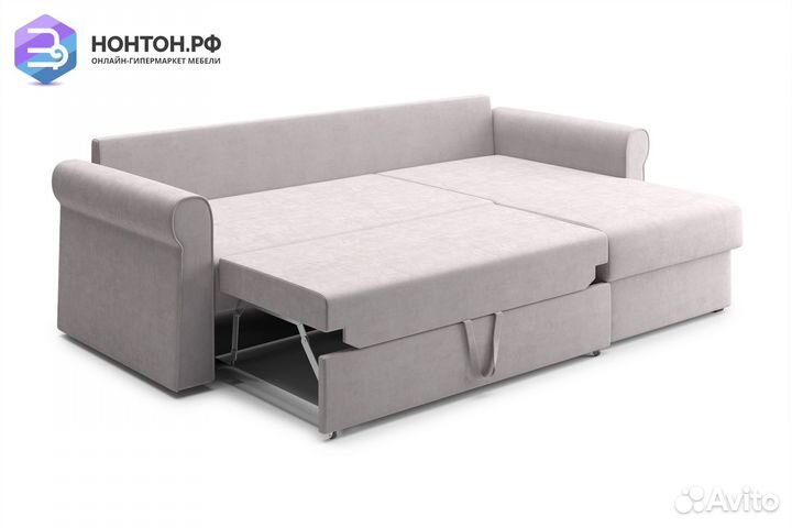 Диван угловой дельфин Лира бежевый