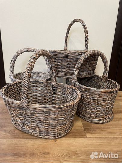 Корзина плетеная из бумажной лозы