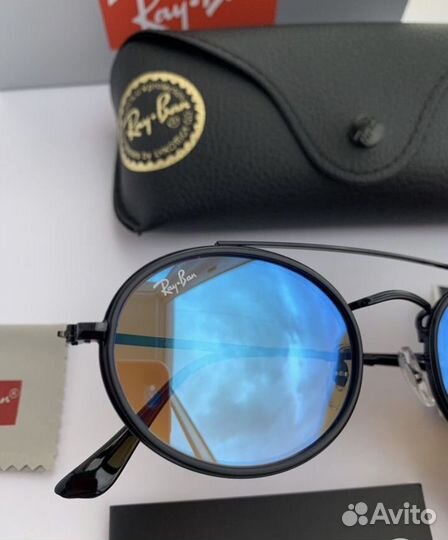 Очки ray ban oval Double Bridge зеркальные