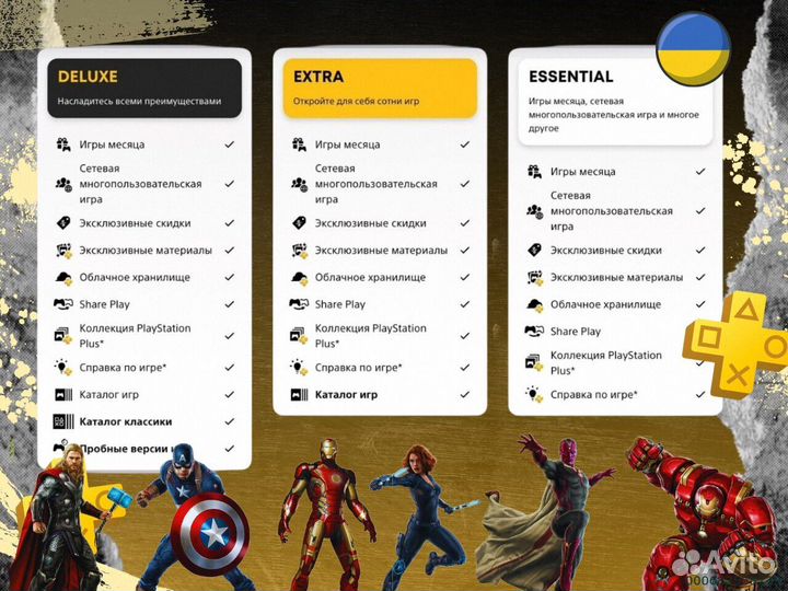 Подписка ps plus delux + ea play Украина (Арт.46568)