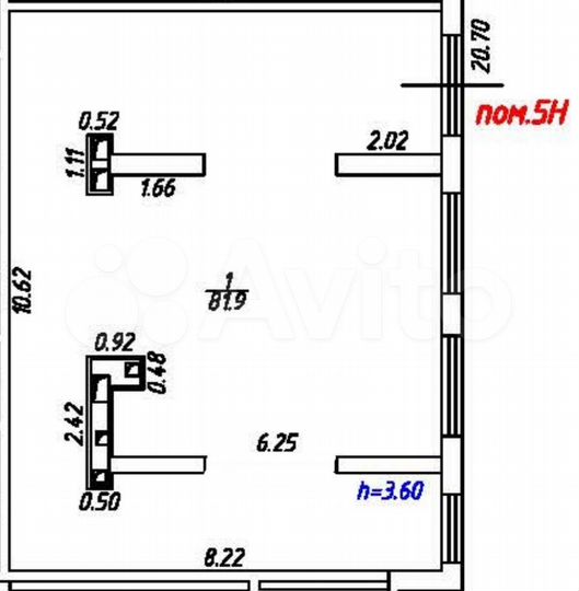 Помещение свободного назначения, 82 м²