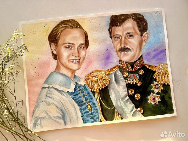 Портрет по фото на заказ Картина Акварель Акрил
