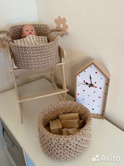 Корзина для хранения вязаная